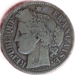 2 francs argent type Cérès 1870 petit A
