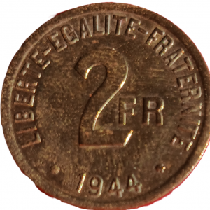 2 francs type France Libre de 1944