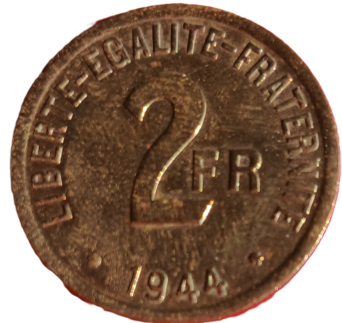 2 francs type France Libre de 1944