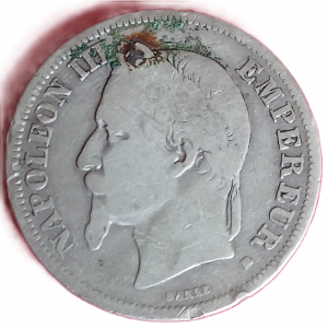 2 francs Napoléon III tête laurée 1866 BB