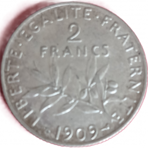 2 francs argent type Semeuse 1909