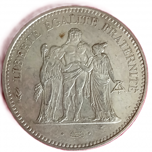 50 francs argent Hercule 1974 avers du 20f