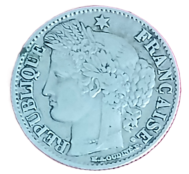 50 centimes argent type Cérès 1871 K – Image 2