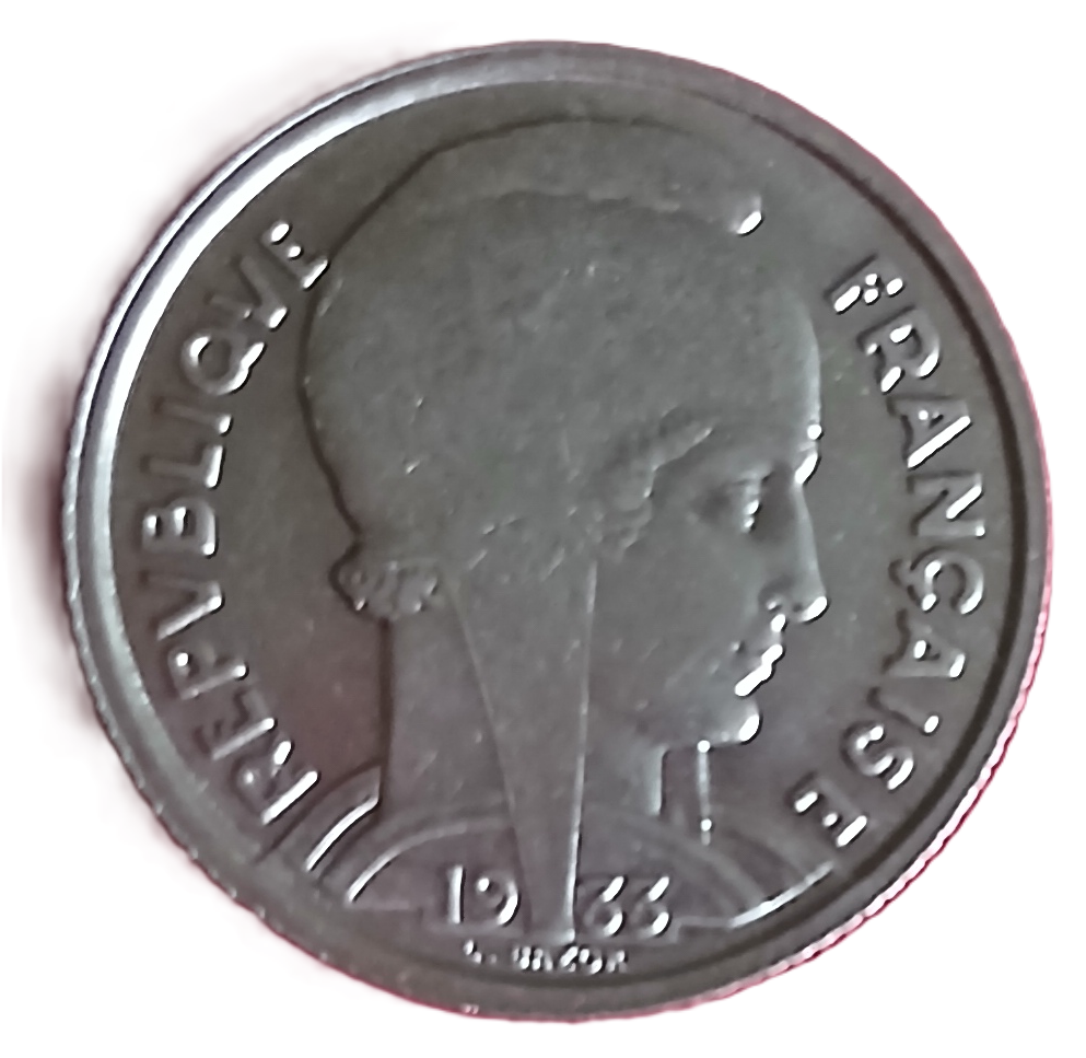 5 Francs type Bazor 1933 espace entre le L et Bazor – Image 2