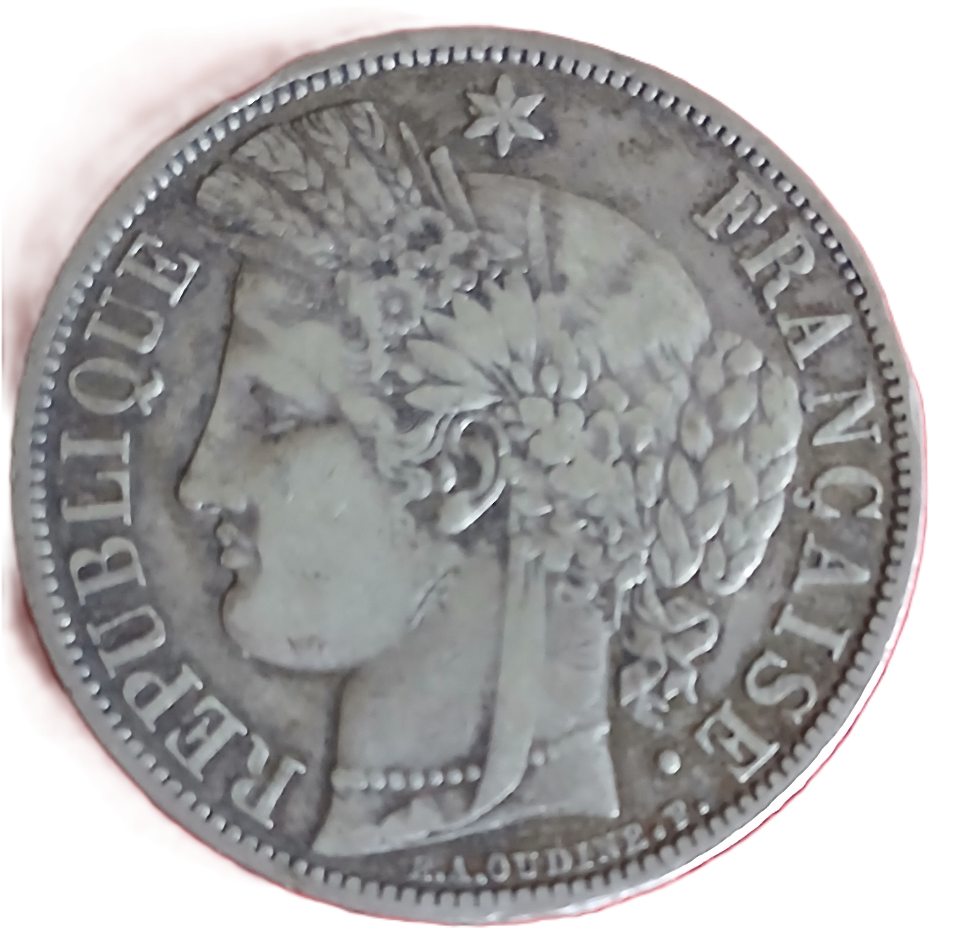 5 francs argent Cérès à légende 1870 A – Image 2