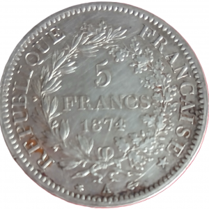 5 francs argent type Hercule 1874 A