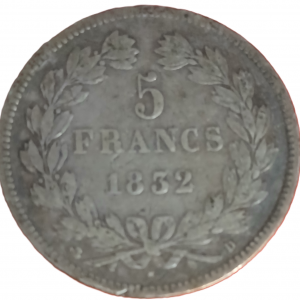 5 francs argent Louis Philippe Ier tête laurée 1832 D