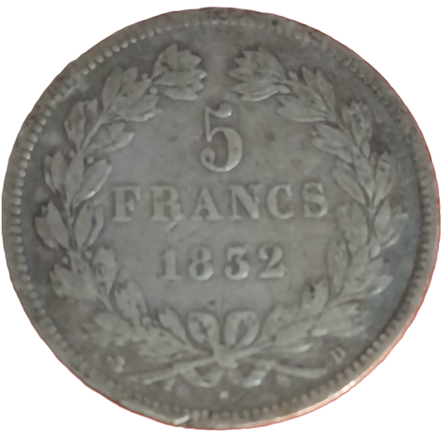 5 francs argent Louis Philippe Ier tête laurée 1832 D