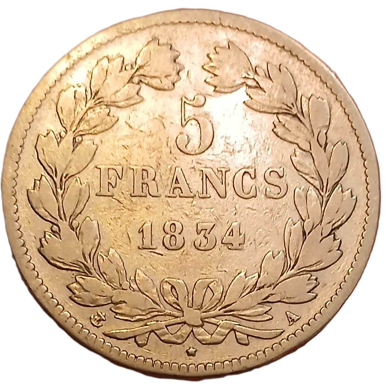 5 francs argent Louis Philippe Ier tête laurée 1834 A