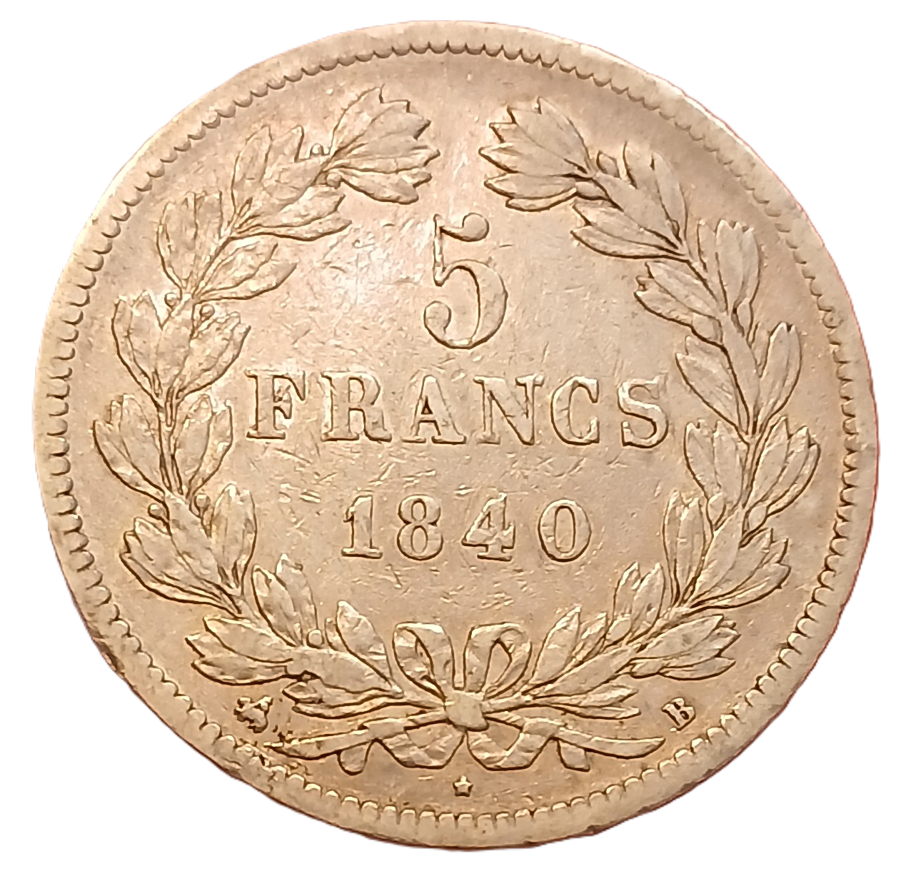 5 francs argent Louis Philippe Ier tête laurée 1840 B