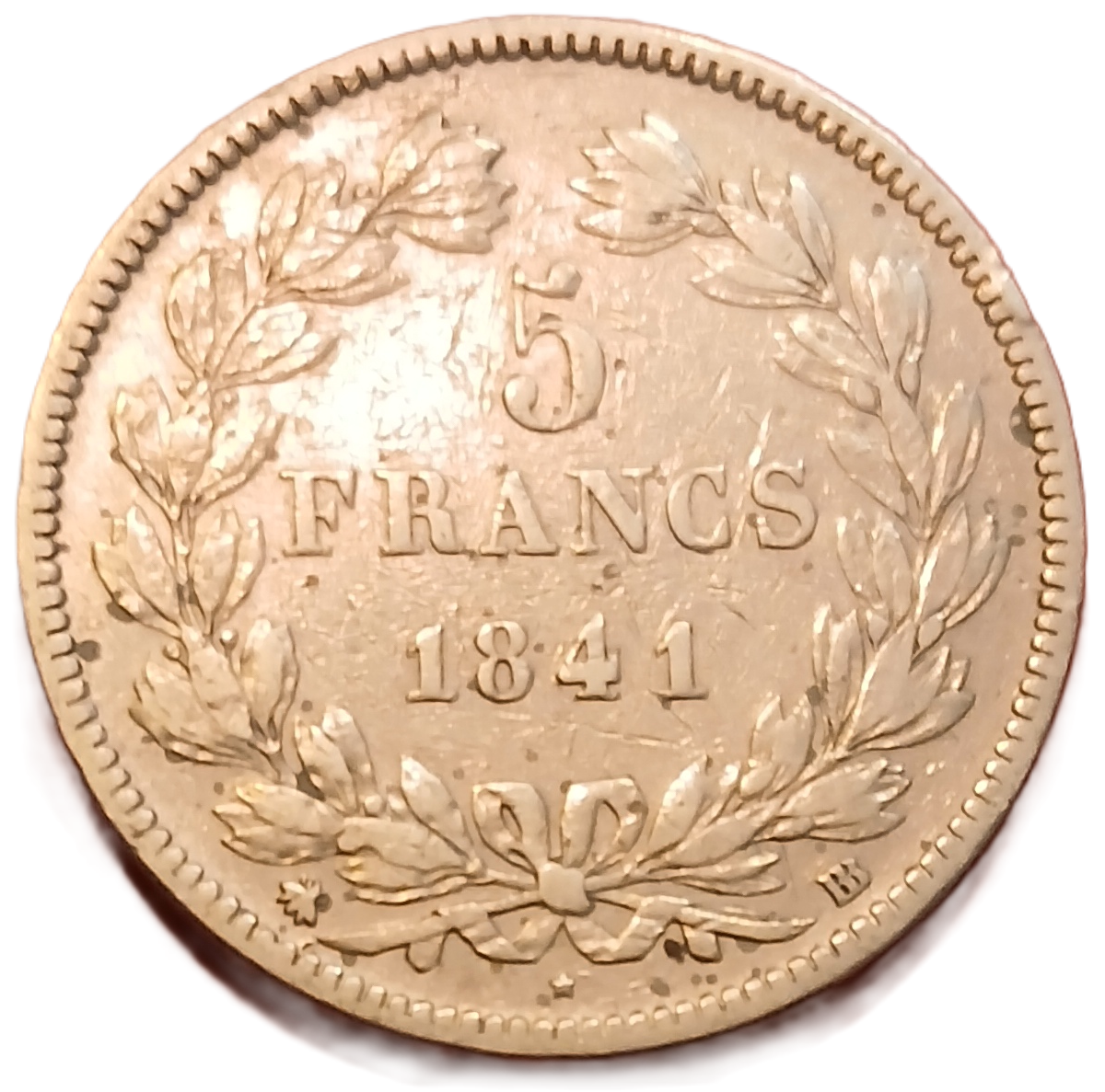 5 francs argent Louis Philippe Ier tête laurée 1841 BB