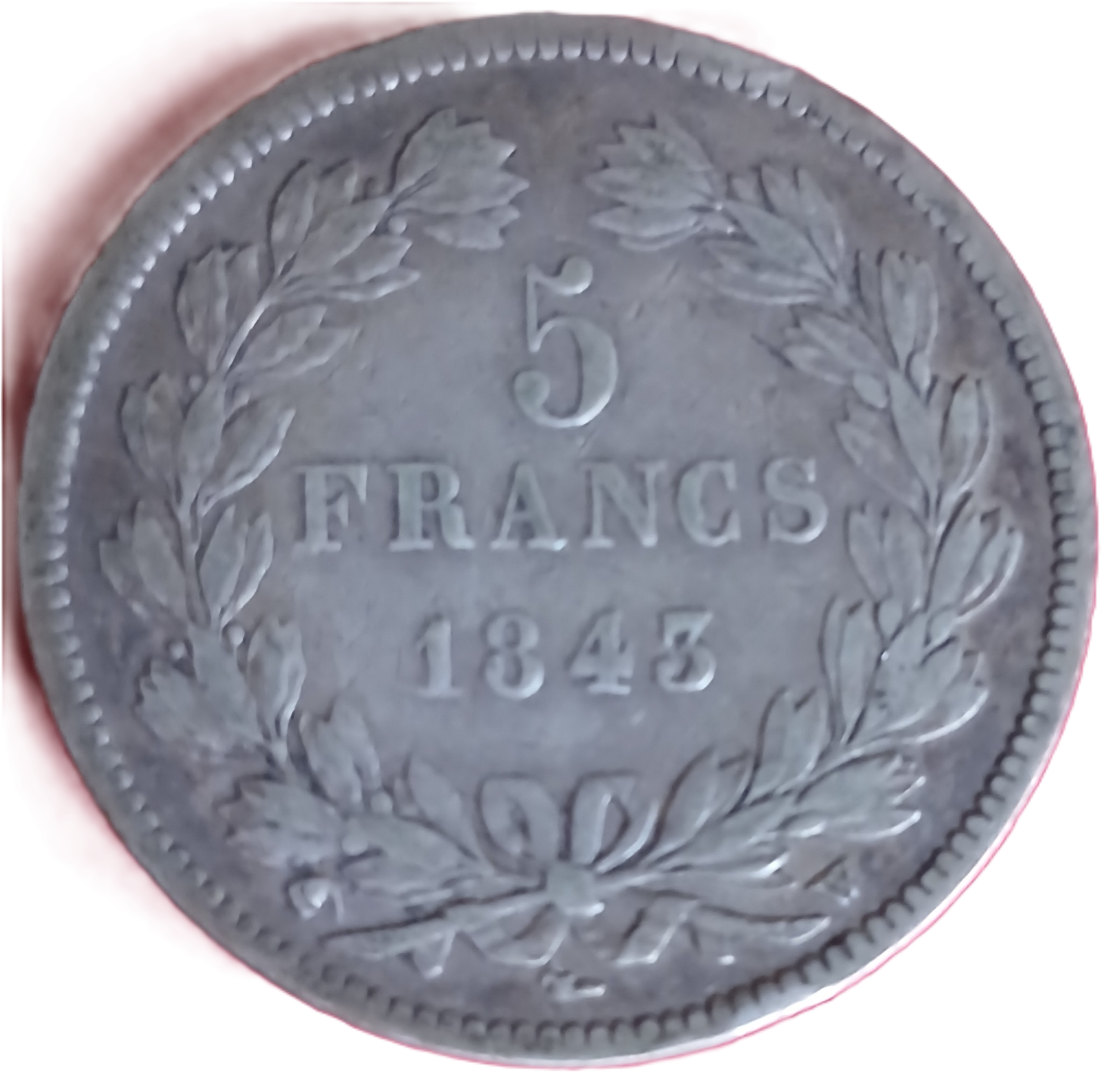 5 francs argent Louis Philippe Ier tête laurée 1843 W