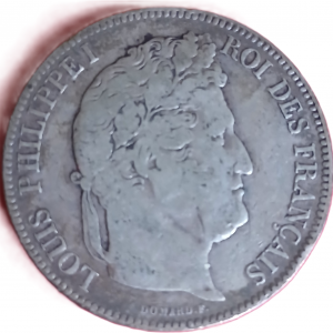 5 francs argent Louis Philippe Ier tête laurée 1843 W