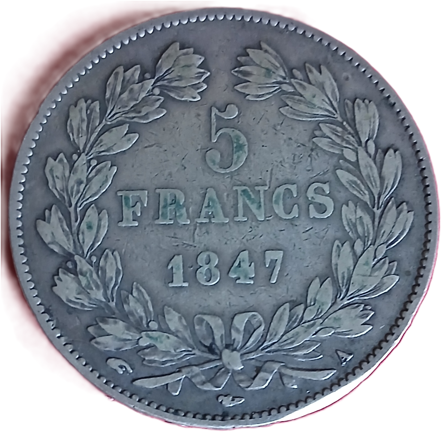 5 francs argent Louis Philippe Ier tête laurée 1847 A
