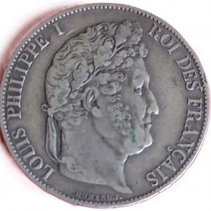 5 francs argent Louis Philippe Ier tête laurée 1847 A