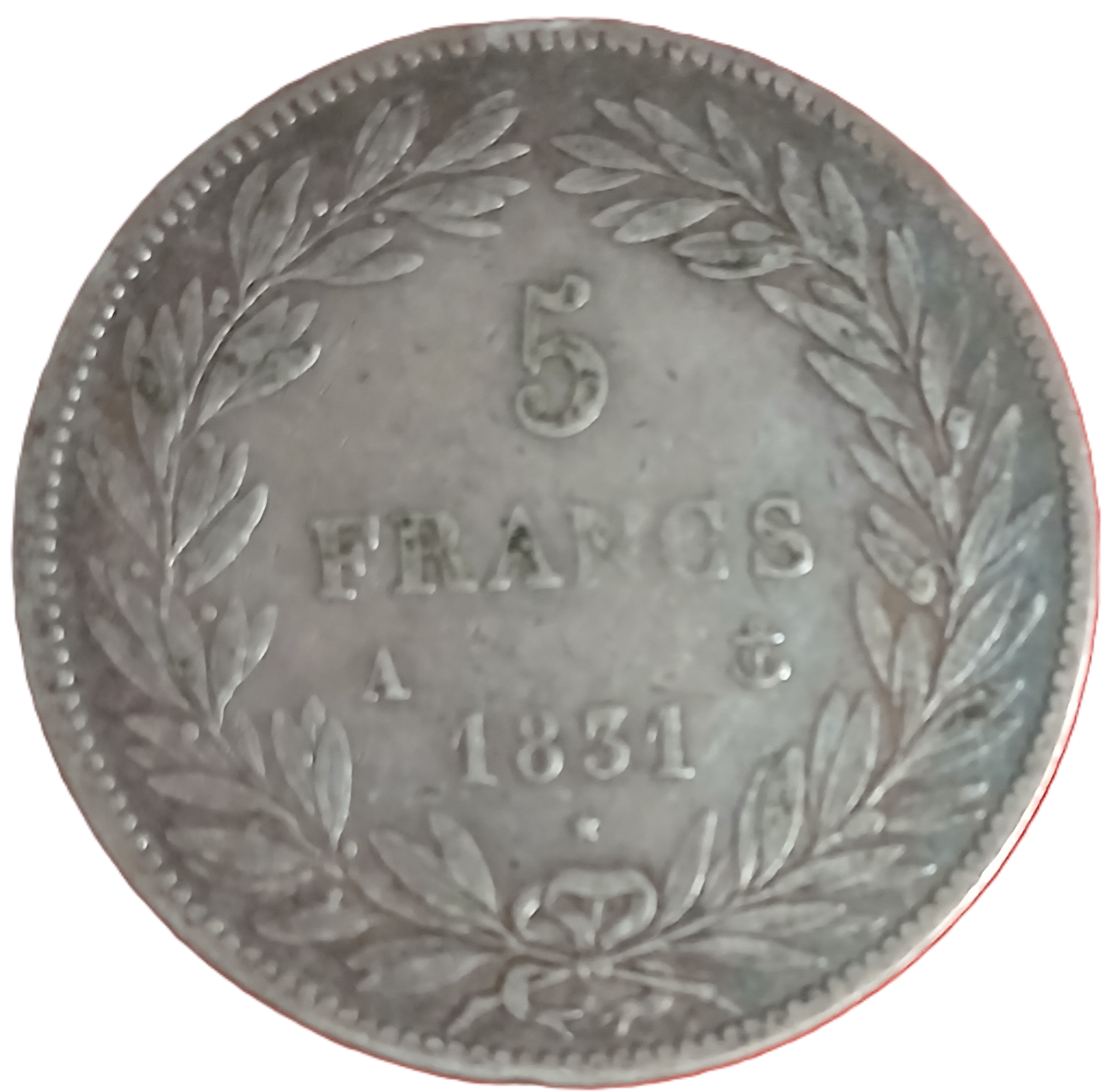 5 francs argent Louis Philippe Ier tête nue tranche en creux 1831 A
