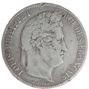 5 francs argent Louis Philippe Ier tête laurée 1836 BB
