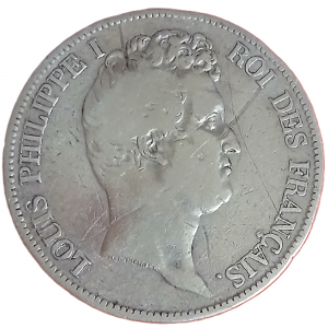 5 francs argent Louis Philippe Ier tête nue tranche en creux 1831 B