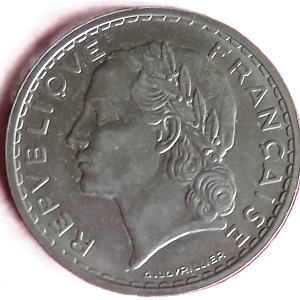 5 francs type Lavrillier en nickel 1935