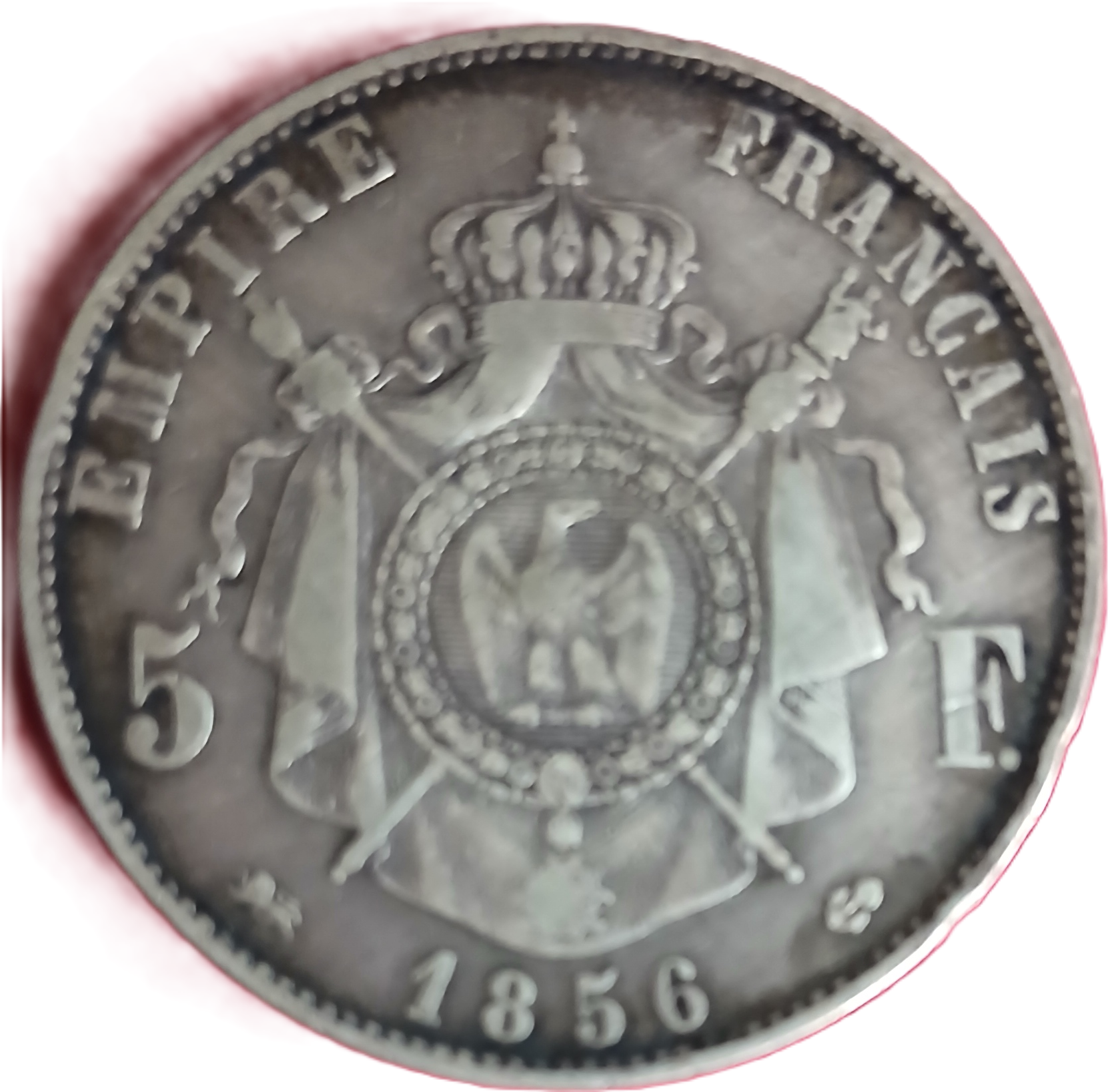 5 francs argent Napoléon III tête nue 1856 D