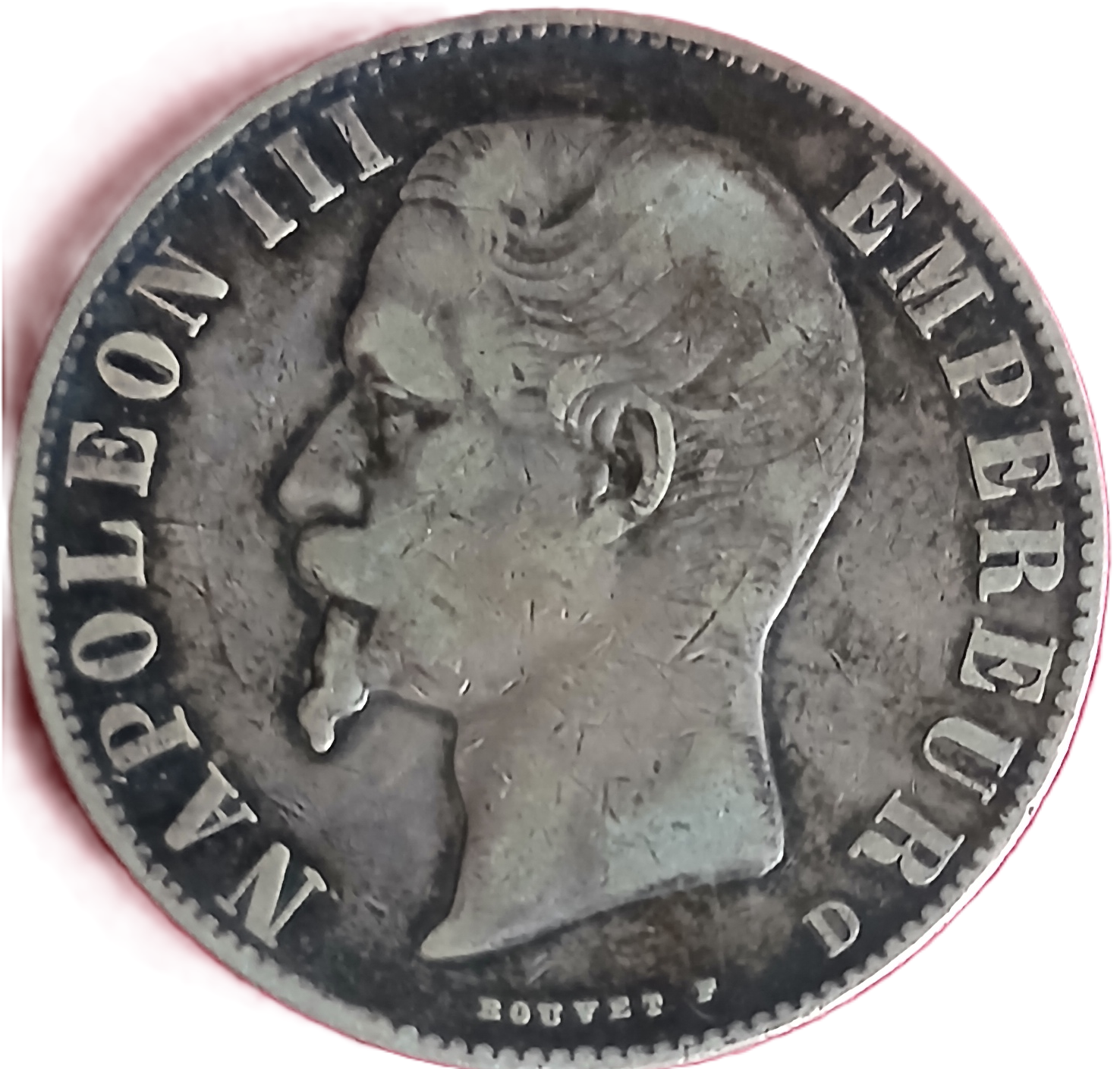 5 francs argent Napoléon III tête nue 1856 D – Image 2