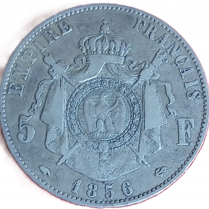 5 francs argent Napoléon III tête nue 1856 A