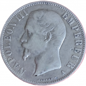 5 francs argent Napoléon III tête nue 1856 A