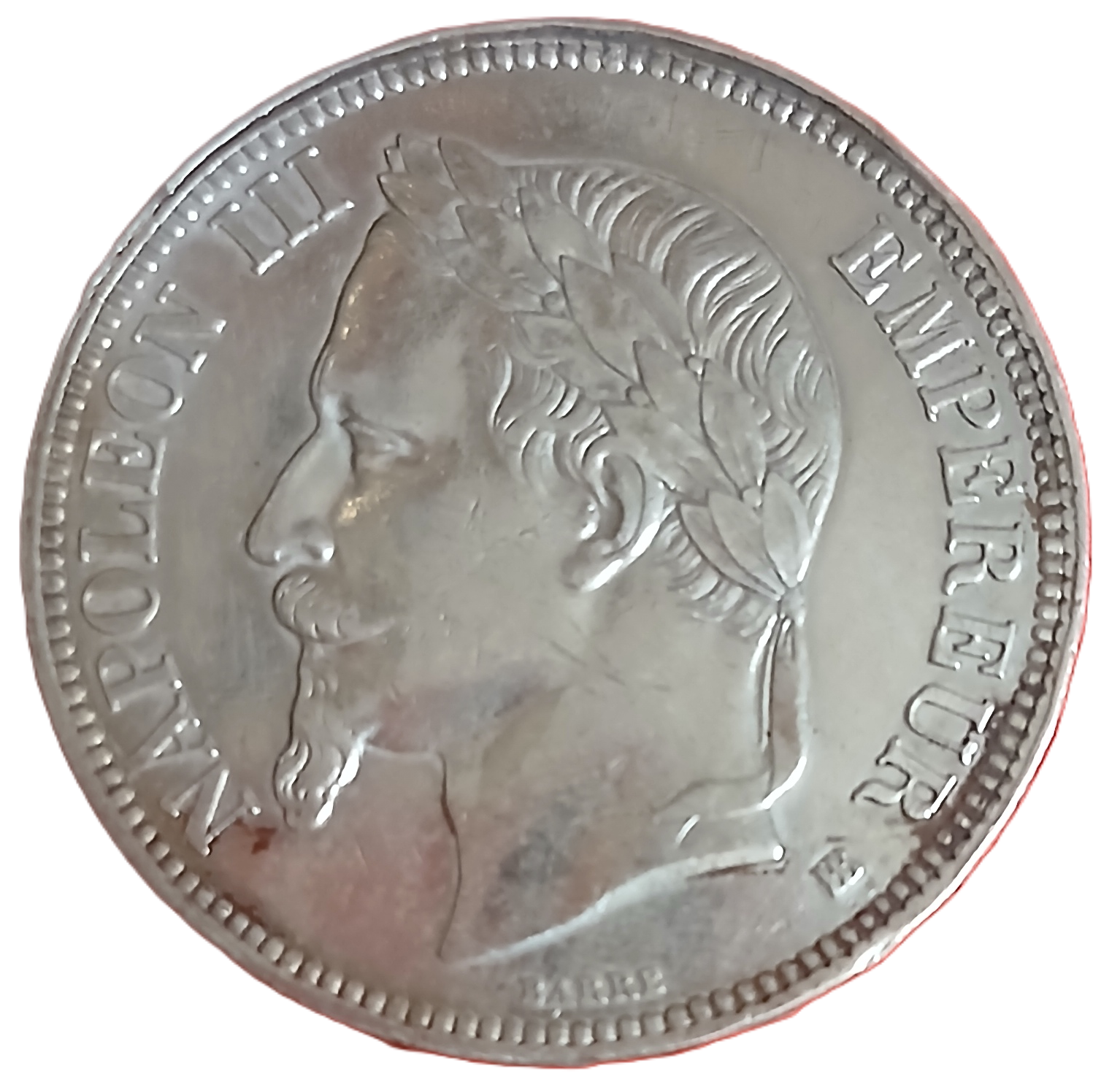 5 francs argent Napoléon III tête laurée 1867 BB – Image 2