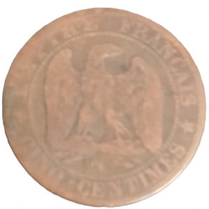 5 centimes Napoléon III tête laurée 1863BB