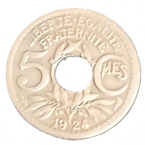 5 centimes type Lindauer petit module 1924 Poissy