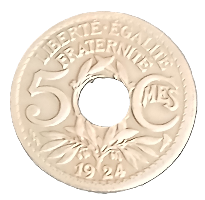 5 centimes type Lindauer petit module 1924 Poissy