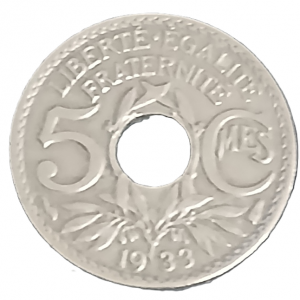 5 centimes type Lindauer petit module 1933