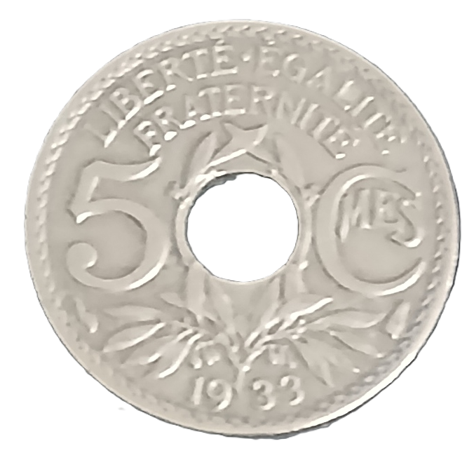 5 centimes type Lindauer petit module 1933