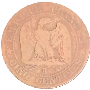 5 centimes Napoléon III tête nue 1853 B