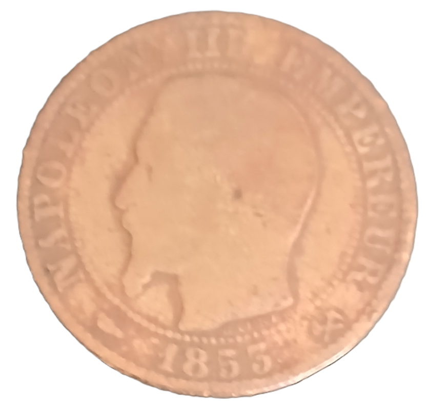 5 centimes Napoléon III tête nue 1853 B – Image 2