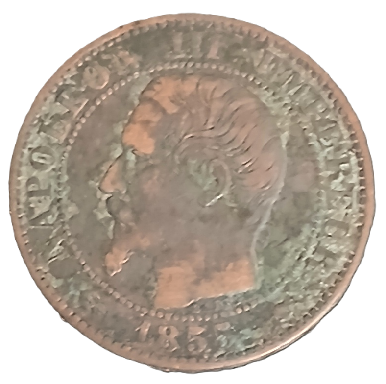5 centimes Napoléon III tête nue 1855 MA ancre – Image 2