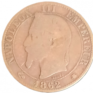 5 centimes Napoléon III tête laurée 1862 A