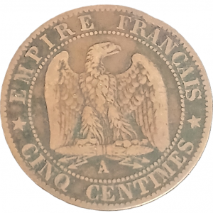 5 centimes Napoléon III tête laurée 1864 A