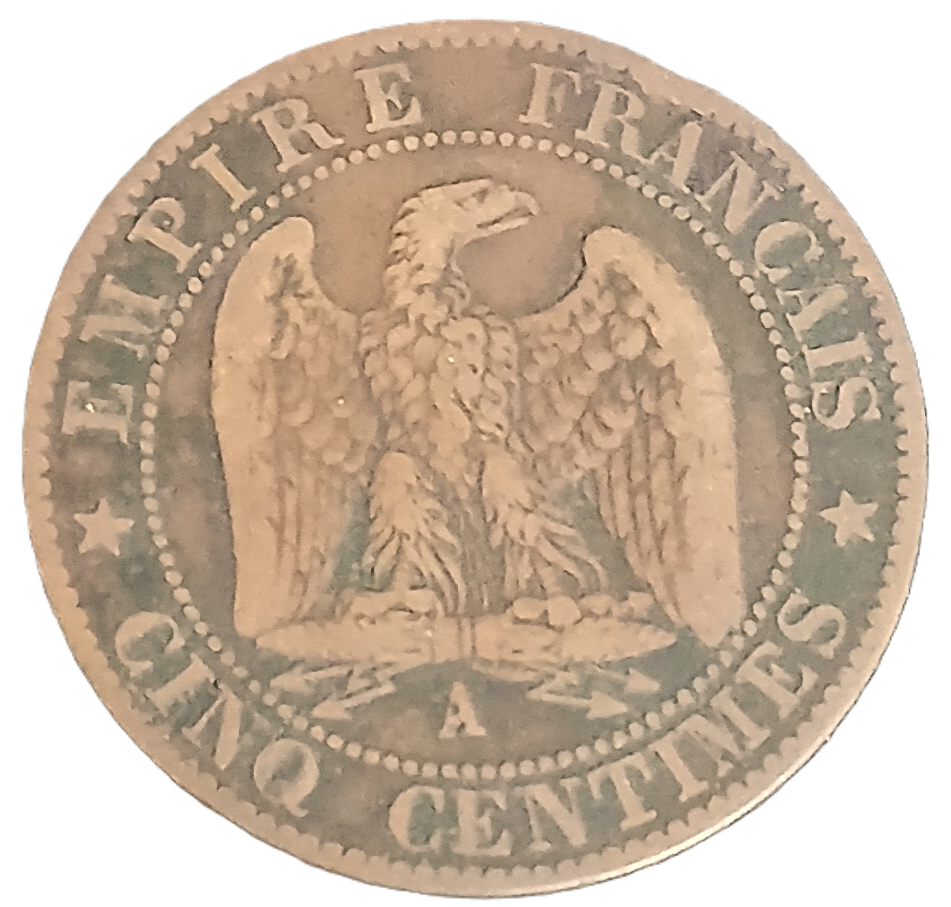 5 centimes Napoléon III tête laurée 1864 A