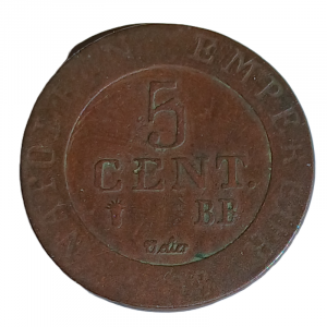 5 centimes Napoléon Ier, Strasbourg 1808 BB