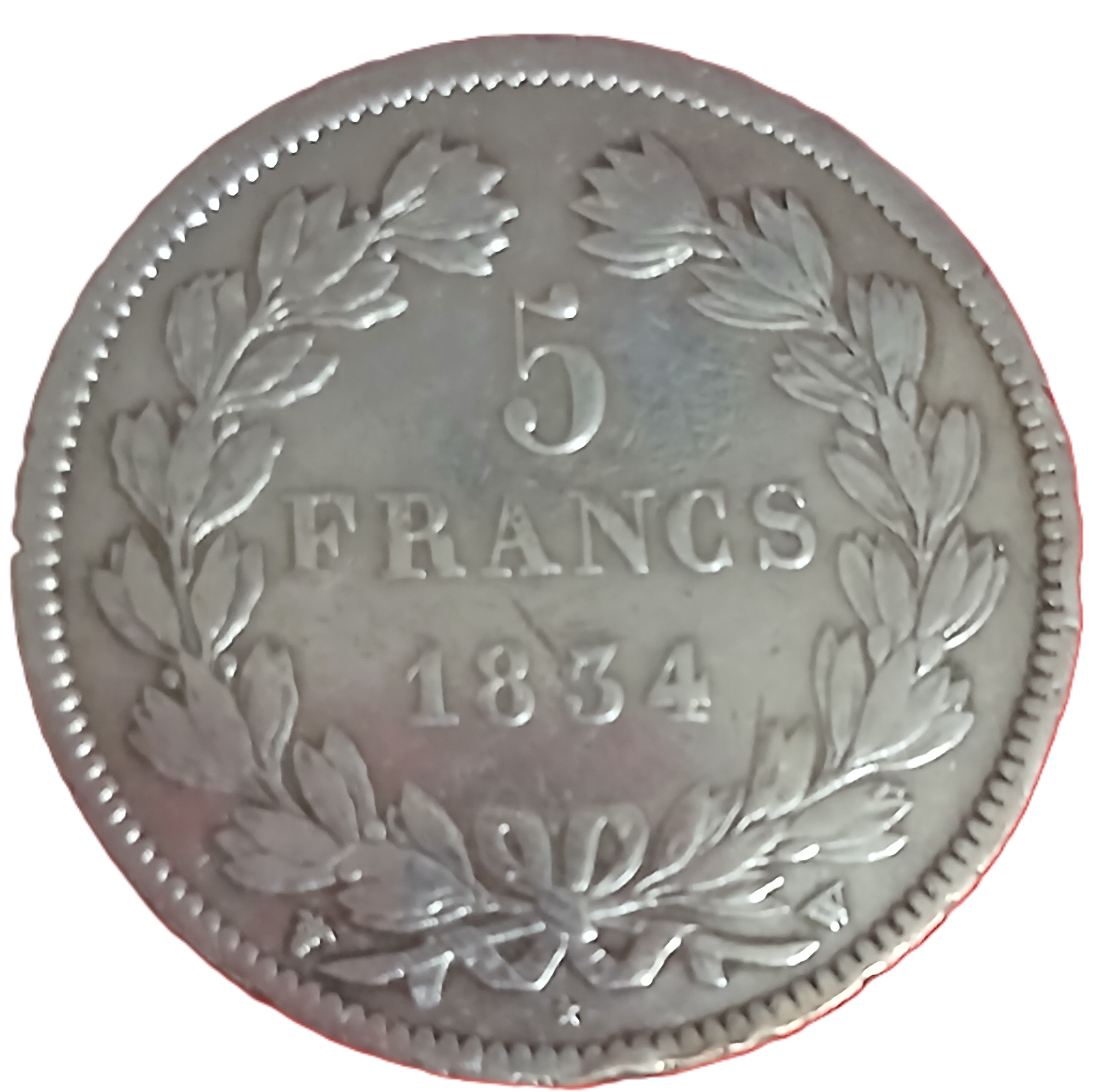 5 francs argent Louis Philippe Ier tête laurée 1834 W