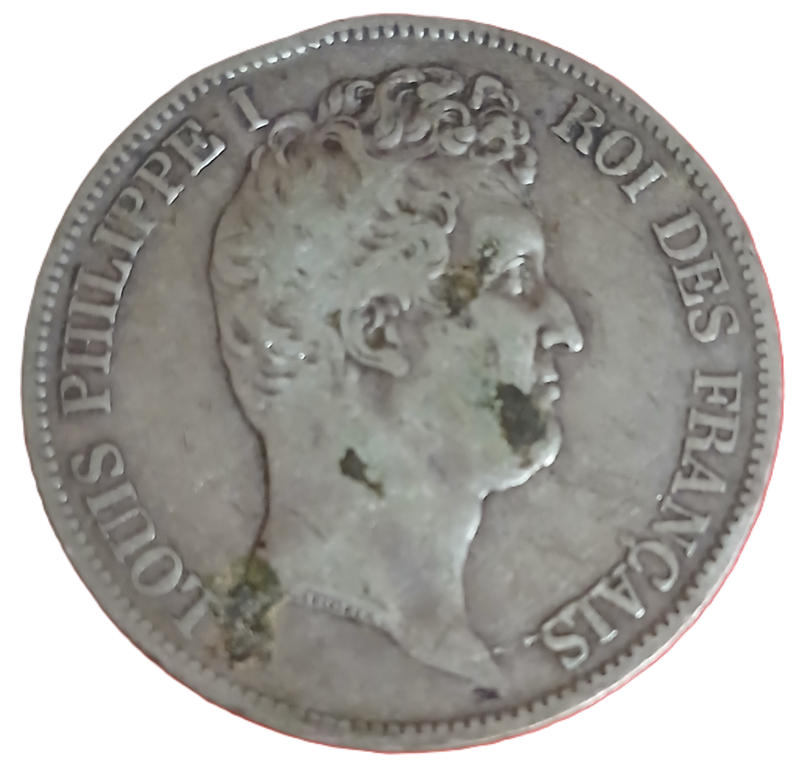 5 francs argent Louis Philippe Ier tête nue tranche en creux 1830 B – Image 2