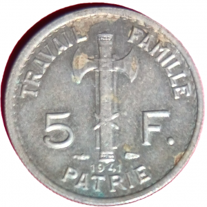5 francs type Pétain 1941