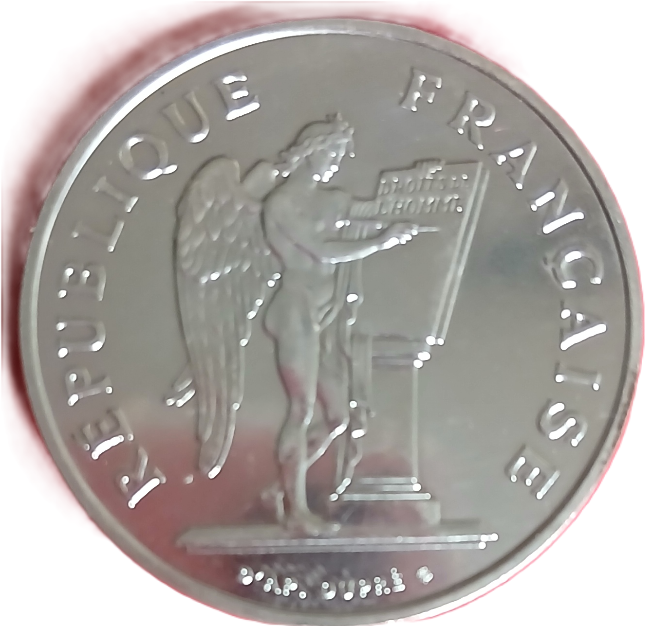 100 francs argent type Droits de l'Homme 1989 – Image 2