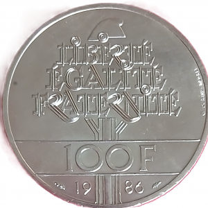 100 francs argent type Liberté 1986