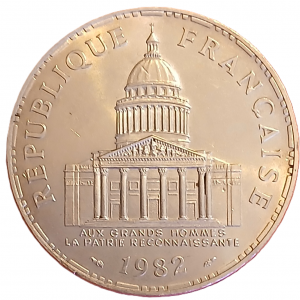 100 francs argent type Panthéon 1982