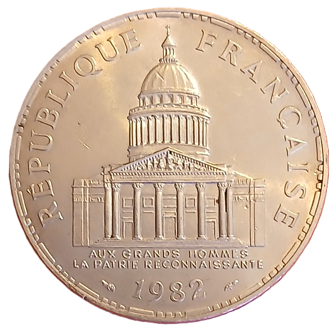 100 francs argent type Panthéon 1982 – Image 2