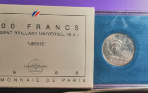 Pièce de 100F argent type Liberté BU