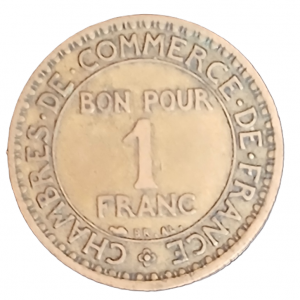 1 franc type Chambre de Commerce 1920