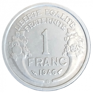 1 franc type Morlon en aluminium 1946 B